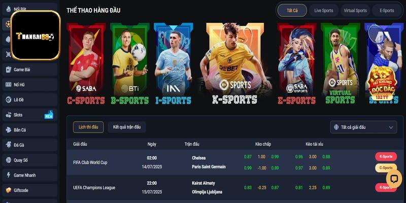 Cá cược thể thao tại Thanbai88 diễn ra sôi động với nhiều bộ môn khác nhau