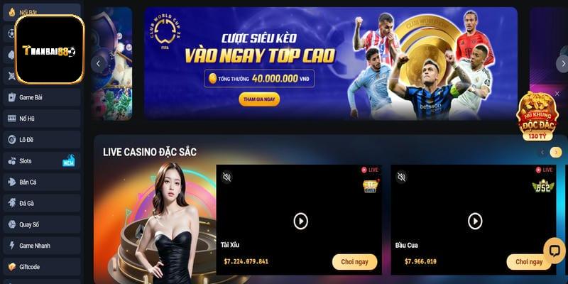 Thanbai88 sở hữu cả danh mục giải trí đa dạng đáp ứng mọi nhu cầu